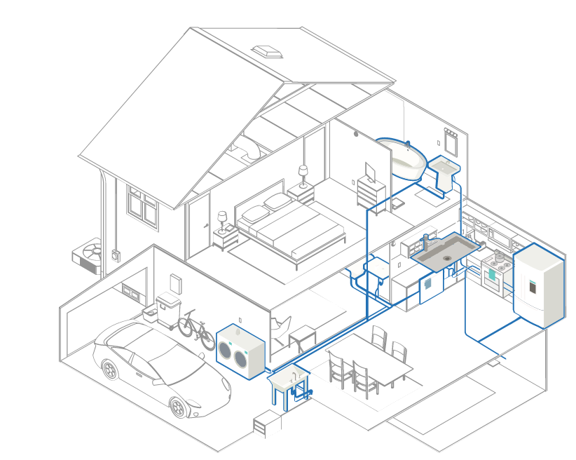 A cross-section illustration or generic diagram of a whole-house water filtration system What Is Catalytic Carbon
